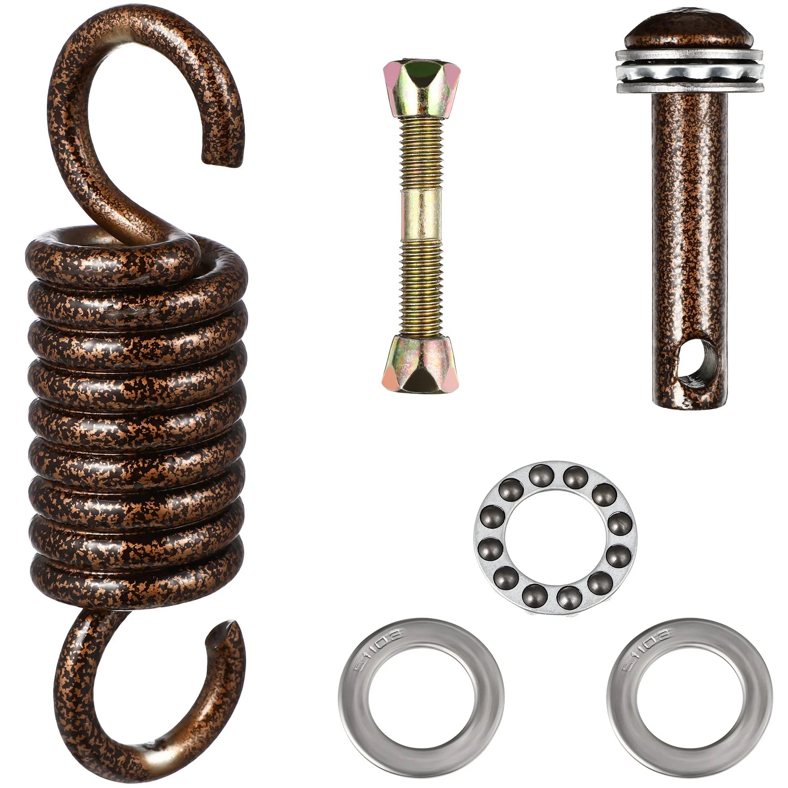Juego de gancho de repuesto para hamaca de acero inoxidable, Kit de hebilla de resorte con perno de tornillo, piezas de ajuste de silla colgante duraderas para porche, 1 Juego