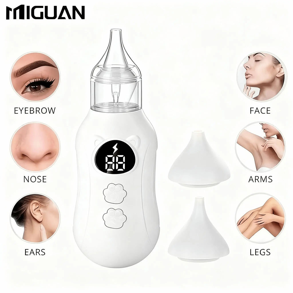 Aspirador nasal eléctrico para bebés, adecuado para la succión de la nariz de bebés y niños pequeños, con ventosa, limpiador nasal recargable, con 9 niveles de succión, viene con 2 boquillas de silicona