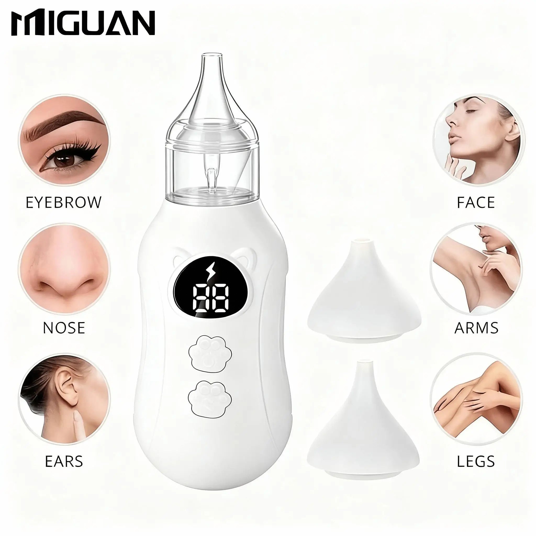 Aspirador nasal eléctrico para bebés, adecuado para la succión de la nariz de bebés y niños pequeños, con ventosa, limpiador nasal recargable, con 9 niveles de succión, viene con 2 boquillas de silicona