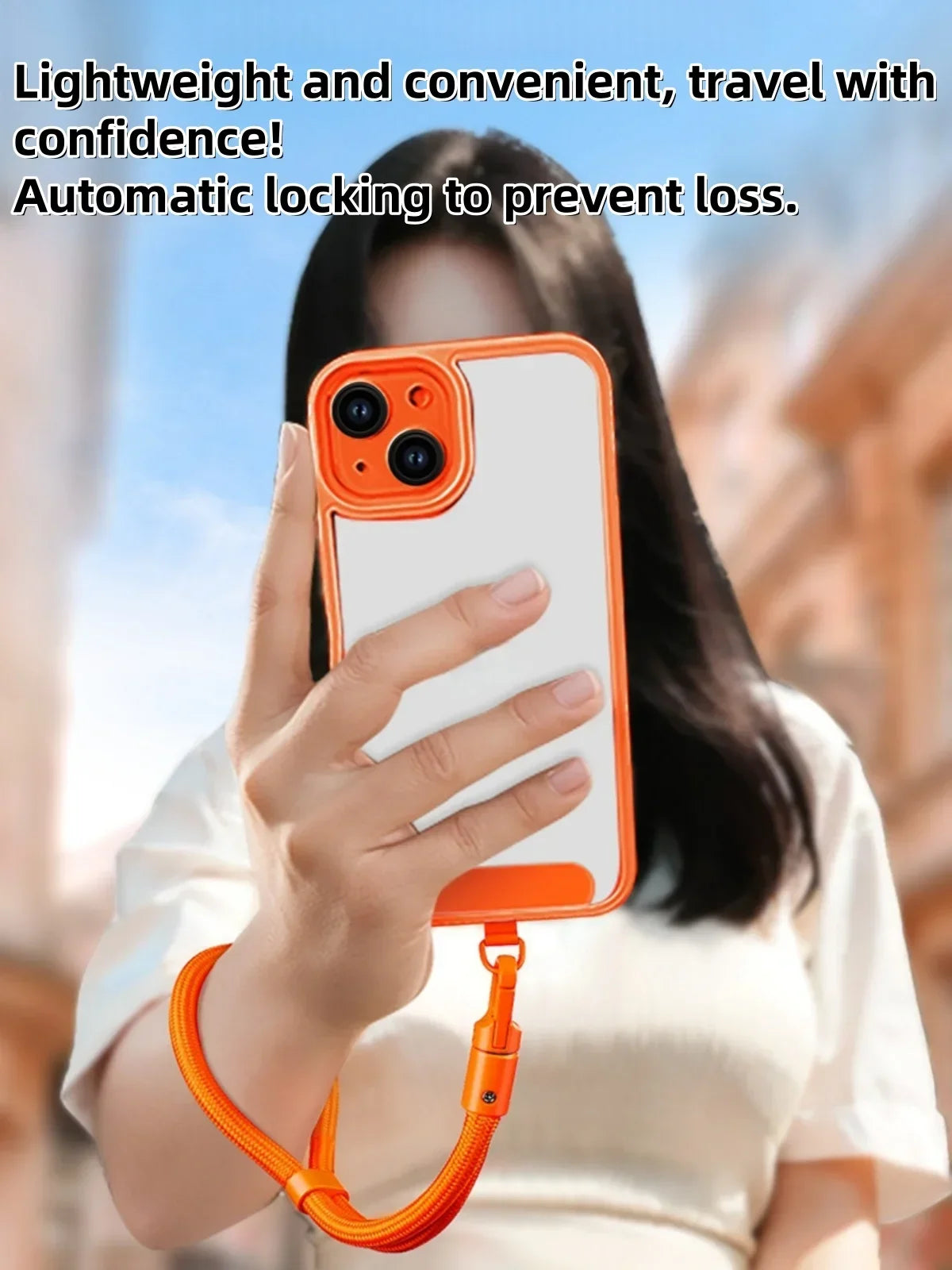 Correa Universal para Teléfono con Clip Mejorado Anti-Caída 360 °   Correa ajustable giratoria para el cuello/cruzada para todas las fundas de teléfono