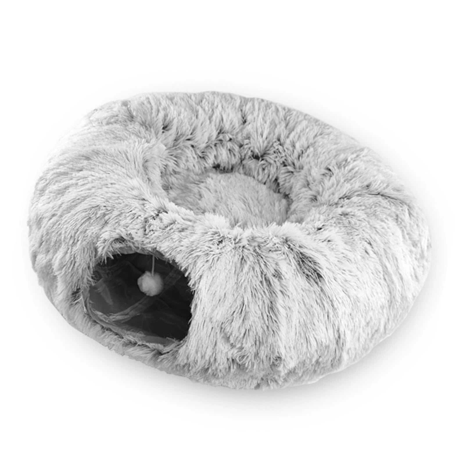Cama Túnel Multifuncional para Gatos, Cueva para Gatos, Juguete Túnel para Gatos, Cama de Felpa Plegable y Desmontable para Mascotas, Cálida para el Invierno, para Gatos y Perros