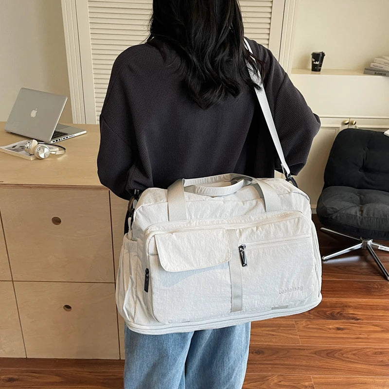 Bolsas de viaje Oxford con cremallera a la moda, bolsos sencillos de gran capacidad para mujer, gran oferta 20220, bolsas de viaje portátiles con hilo de coser