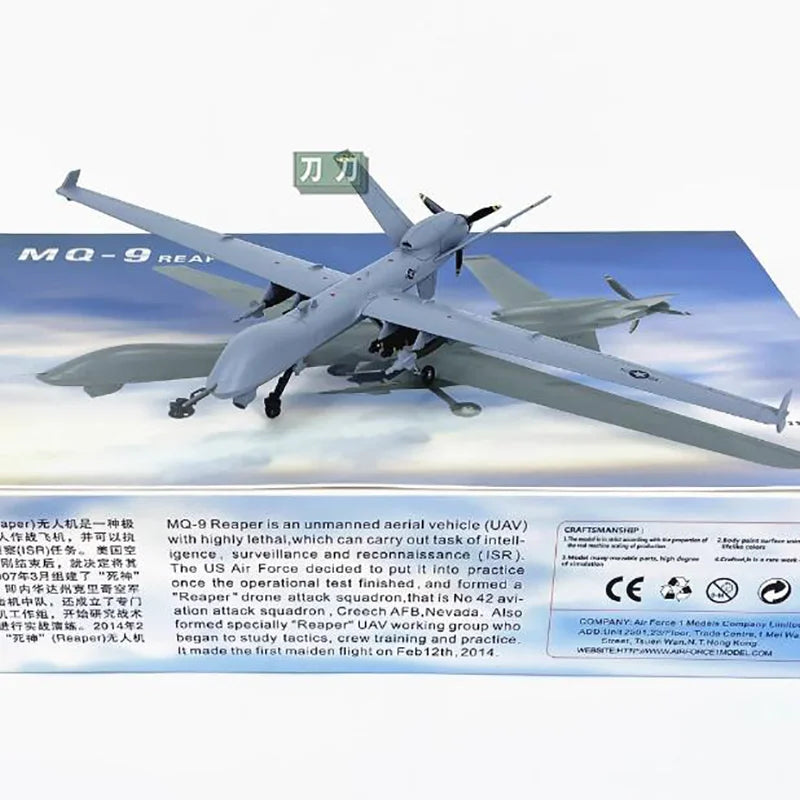 Escala 1:72, MQ-9 de los Estados Unidos, ataque de reconocimiento, modelo de avión UAV, simulación, producto terminado, decoración, exhibición de colección