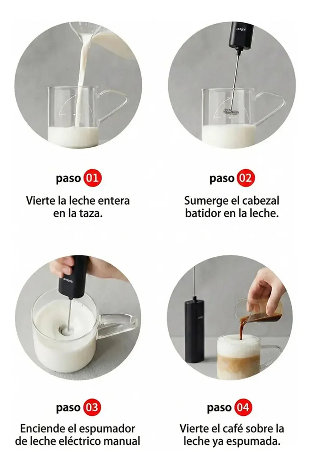 Máquina de espuma eléctrica de leche de café rápida inalámbrica 9500rpm, mezcladora de espuma mini agitador de huevos fácil uso, uso versátil para café, matcha y más bebidas Además de leche espumante