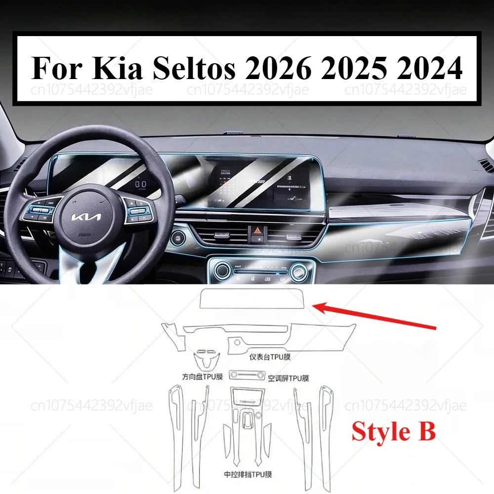 Película Protectora PPF Transparente de TPU para Kia Seltos 2026 2025 2024, GPS, Pantalla LCD, Panel de Navegación, Consola Central, Accesorios para Auto