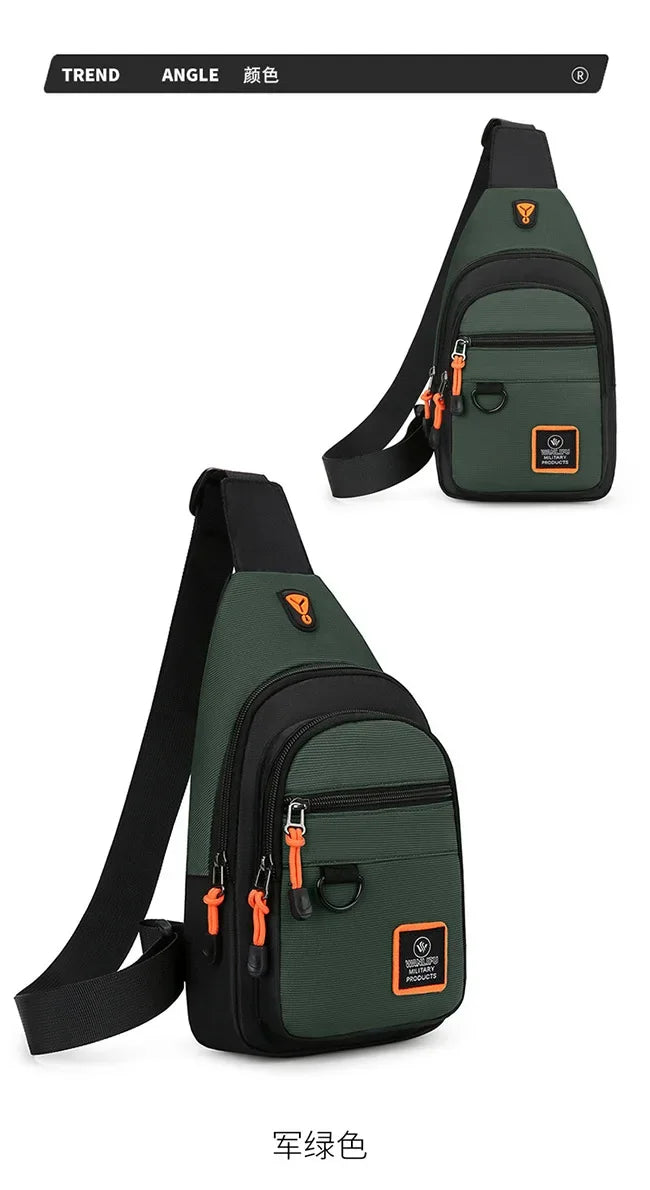 Riñoneras informales con estilo para hombre, bolso de pecho para hombre, bolso de pecho a la moda, bolso de hombro tipo bandolera de tela Oxford ligero