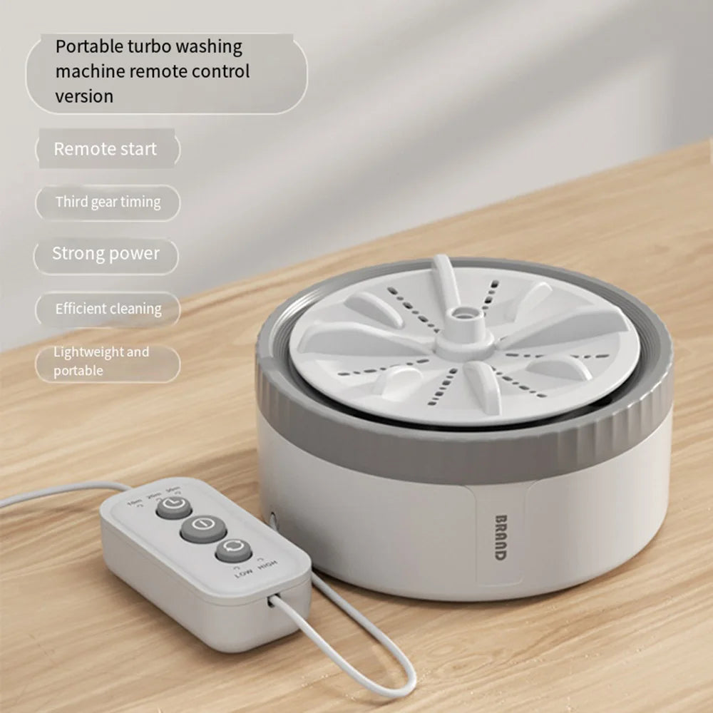 Mini lavadora portátil con control remoto para el hogar, máquina de lavado con USB, giratorio, Turbo Fruit, ultrasónico, para ropa, cocina, viaje