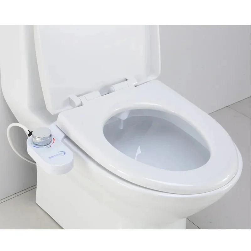 Asiento de inodoro inteligente no eléctrico con bidé ginecológico de doble pulverización de enfriamiento único bidé con boquilla totalmente oculta