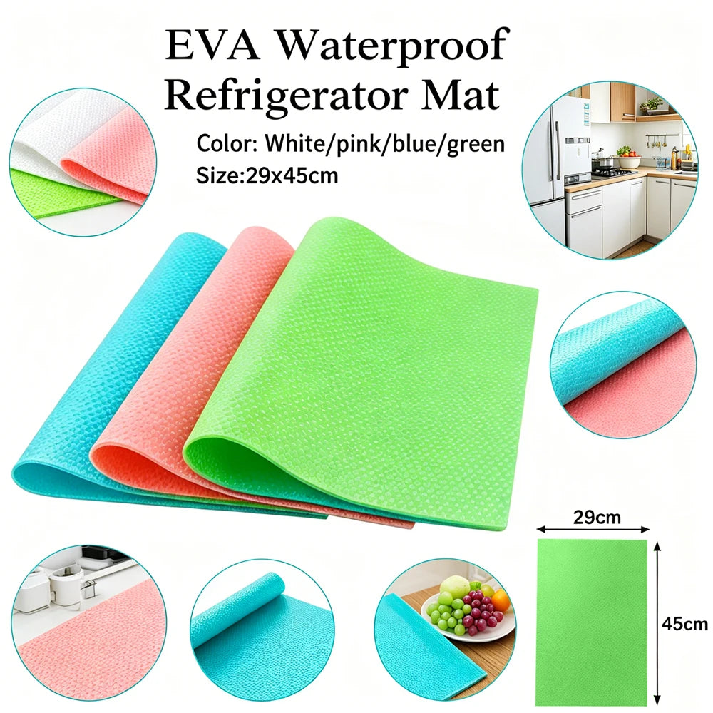 4-16 Piezas de Forros Antideslizantes de EVA para Estantes de Refrigerador, Impermeables y Lavables, Tapetes Organizadores para Gabinetes de Cocina y Cajones de Despensa para el Hogar