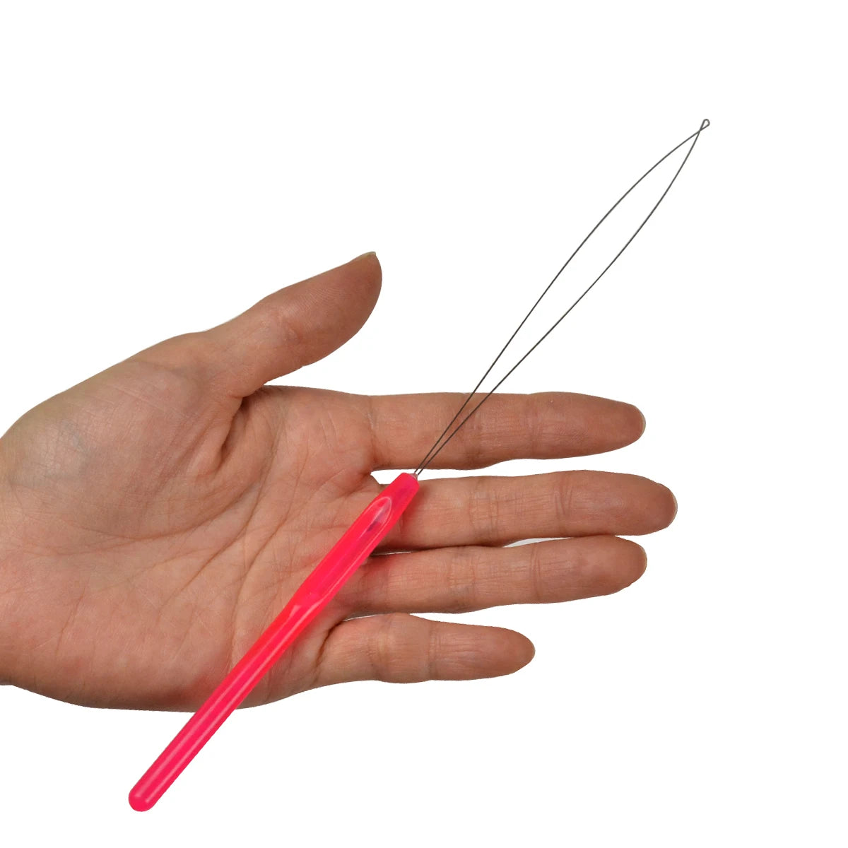 50 Uds. Ganchos de ganchillo para extensiones de cabello, aguja de bucle para cuentas de microanillo, herramienta de gancho para tirar, herramienta de bucle enhebrador de aguja
