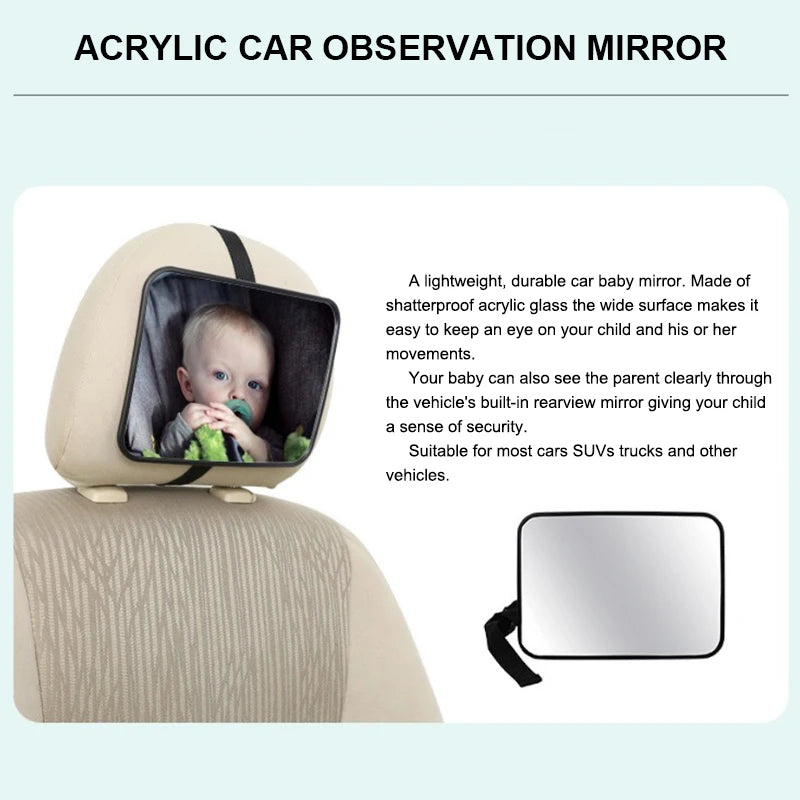 SEAMETAL asiento trasero de coche espejo de bebé asiento gran angular ajustable espejo retrovisor de seguridad espejo de observación coche espejo Interior de bebé/niño