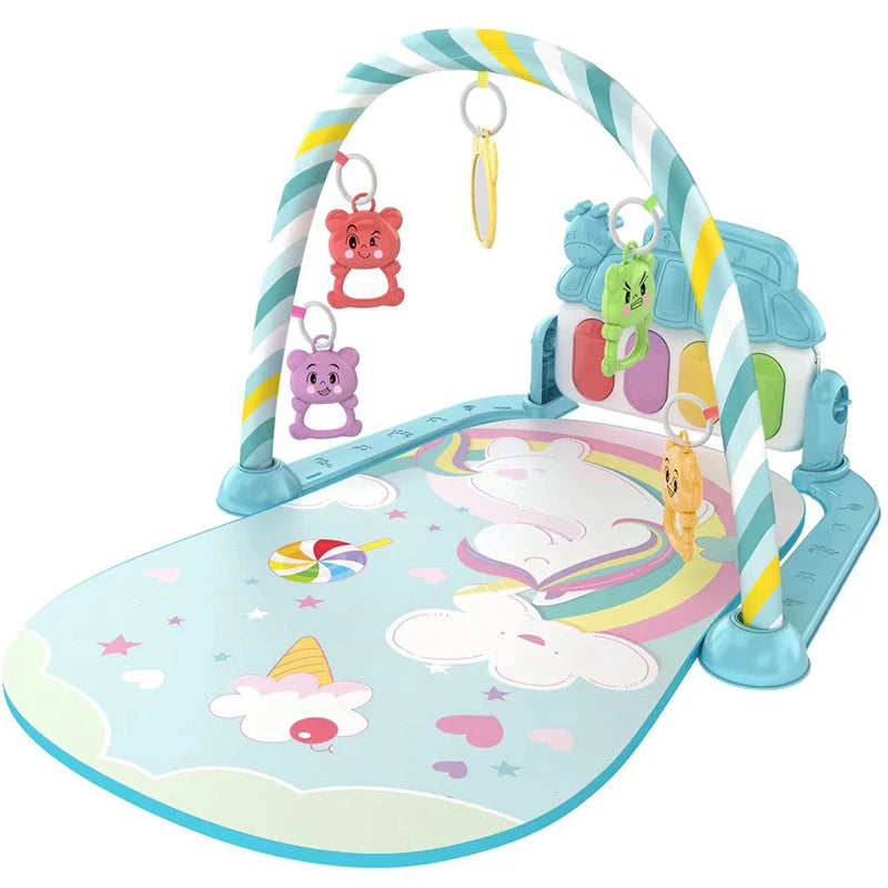 Juguete de soporte de fitness para bebé, música para bebé recién nacido, piano de pedal, estera para gatear, juguete para bebé
