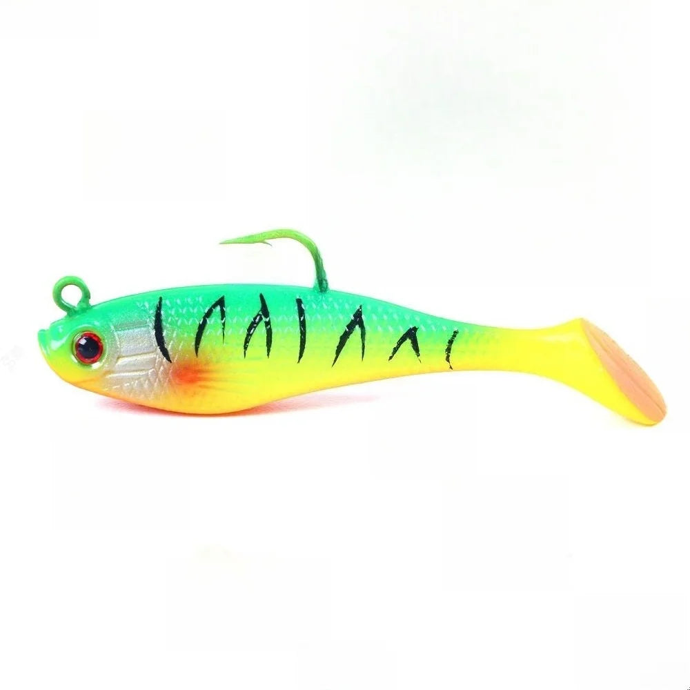 1 señuelo de pesca artificial portátil y realista con cabeza de plomo de colores, 8cm-10g, para pesca en hielo de invierno