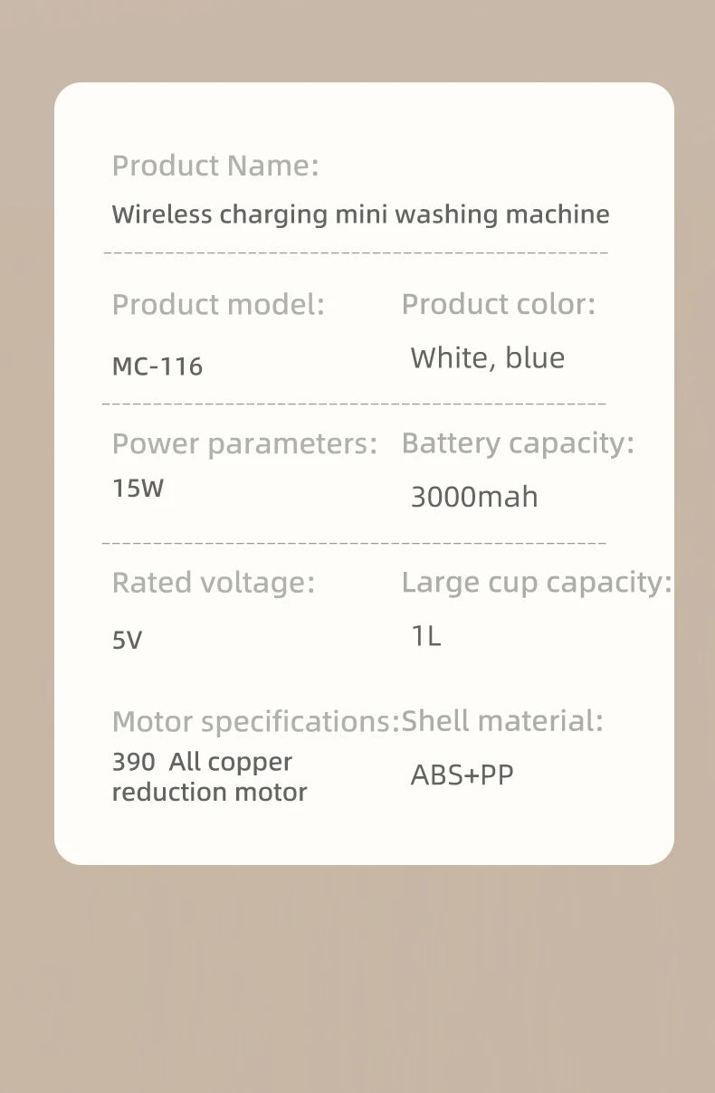 Mini lavadora eléctrica para el hogar, taza de lavado, ropa interior, calcetines, pequeña lavadora de carga inalámbrica