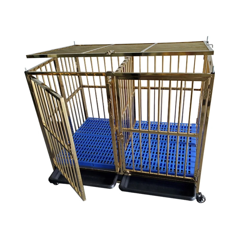 Jaula Plegable de Alambre Metálico Reforzado de Acero Inoxidable para Perros Grandes, Casetas Plegables para Mascotas, Jaulas para Perros Adultos en Oferta