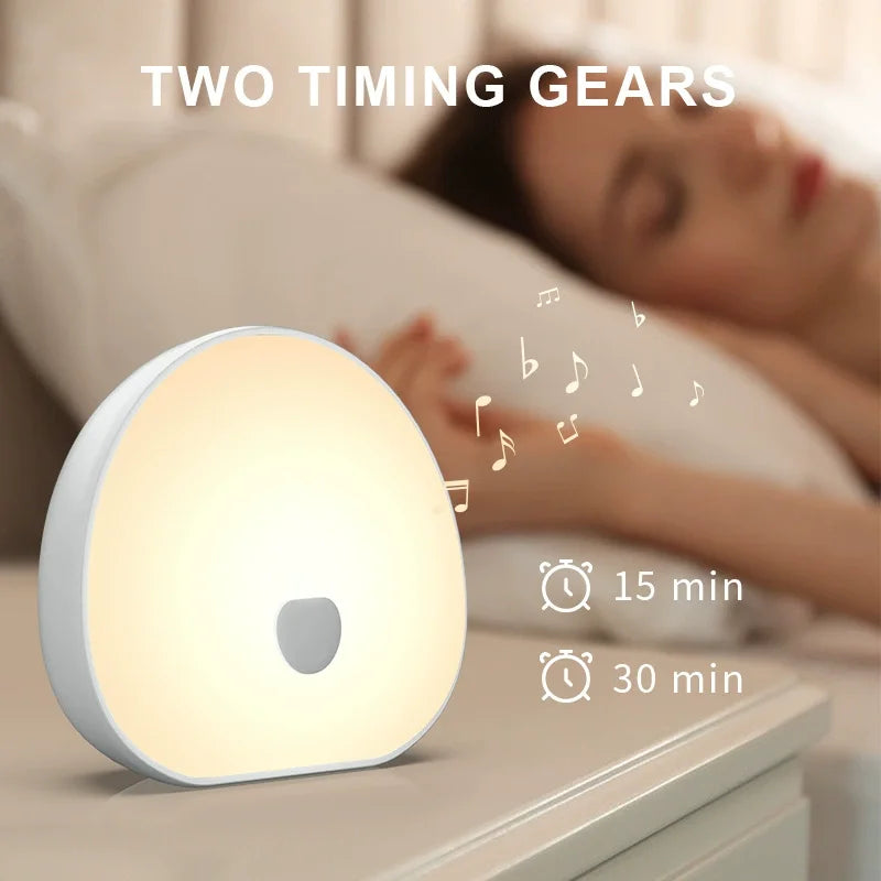 Máquina de ruido blanco para dormir RGB con sonido relajante, luz LED nocturna recargable táctil, lámpara relajante de Audio y sueño para bebé