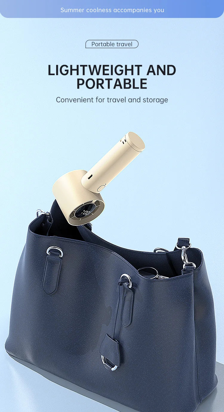 Ventilador de Mano Portátil con Enfriamiento de Hielo, 100 Velocidades, Potente, Recargable por USB, con Soporte para Teléfono