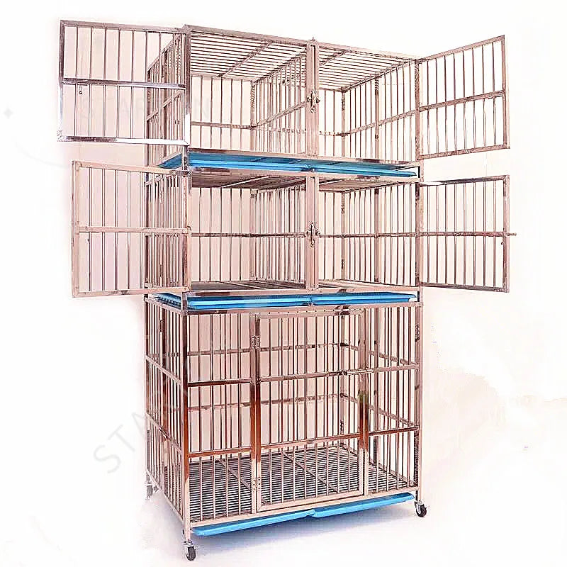 Jaula Plegable de Alambre Metálico Reforzado de Acero Inoxidable para Perros Grandes, Casetas Plegables para Mascotas, Jaulas para Perros Adultos en Oferta