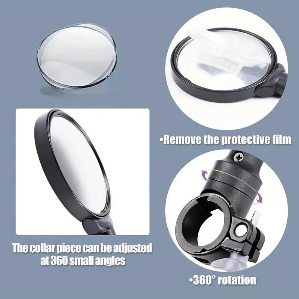 DOMEN-espelhos retrovisores para manillar de bicicleta, giratorios 360 para bicicleta, motocicleta, manguera flexible, espejo retrovisor gran angular ajustable