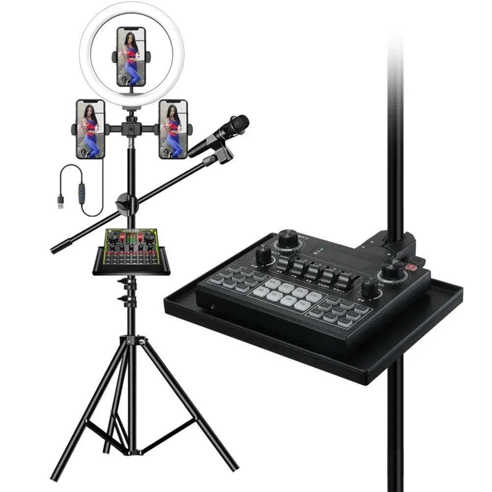 Soporte Universal Ajustable para Micrófono Miwayer, Plataforma para Tarjeta de Sonido de 225×165 mm, Base Antideslizante, Soporta 2.5 kg para Estudio/Escenario