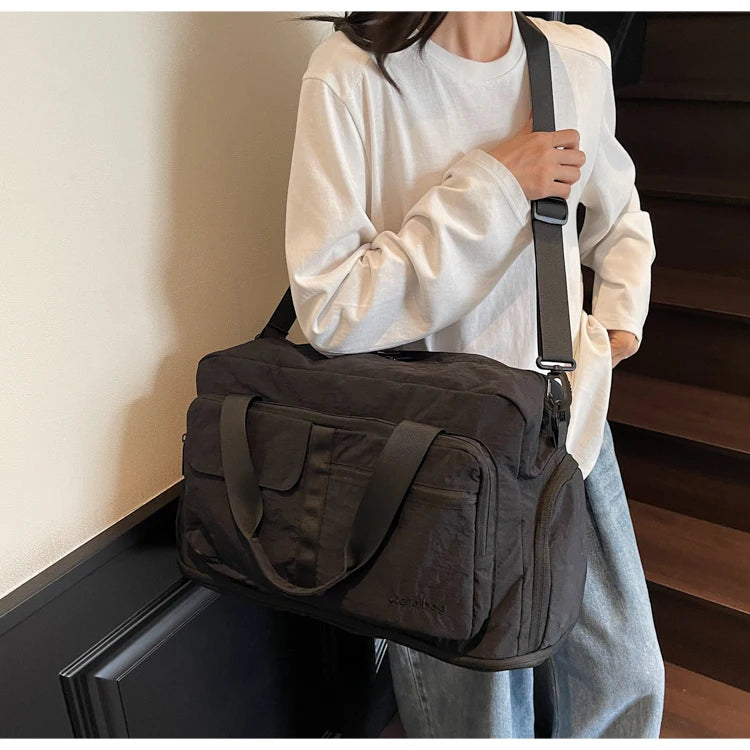 Bolsas de viaje Oxford con cremallera a la moda, bolsos sencillos de gran capacidad para mujer, gran oferta 20220, bolsas de viaje portátiles con hilo de coser