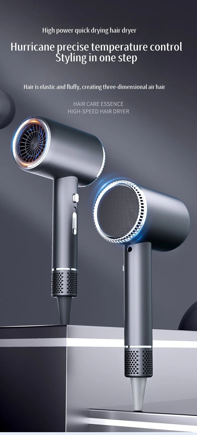 Secador de Pelo de Alta Velocidad de 110000 RPM con Luz Azul 3D de Iones Negativos, Cuidado del Cabello, Silencioso, Difusor para el Hogar y Salón de Belleza, 220V