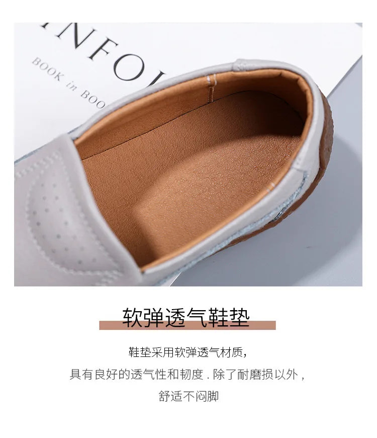 Zapatos informales De cuero genuino para Mujer, zapatillas De ocio, mocasines sin cordones De marca De lujo para Mujer, mocasines suaves para Mujer, Zapatos De Mujer