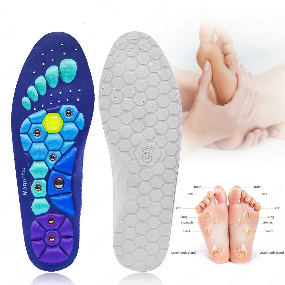 Plantillas de masaje magnético, insertos de acupresión, soporte para arco, acupresión ortopédica, almohadillas para zapatos, alivia el cansado para hombres y mujeres, Unisex