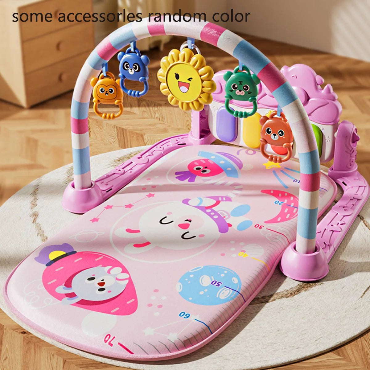 Gimnasio Musical para Bebés, Juguete de Actividades, Piano para Recién Nacidos, Manta para Gatear, Alfombra de Juego con Pedales, Regalos de Educación Temprana de 0 a 36 Meses