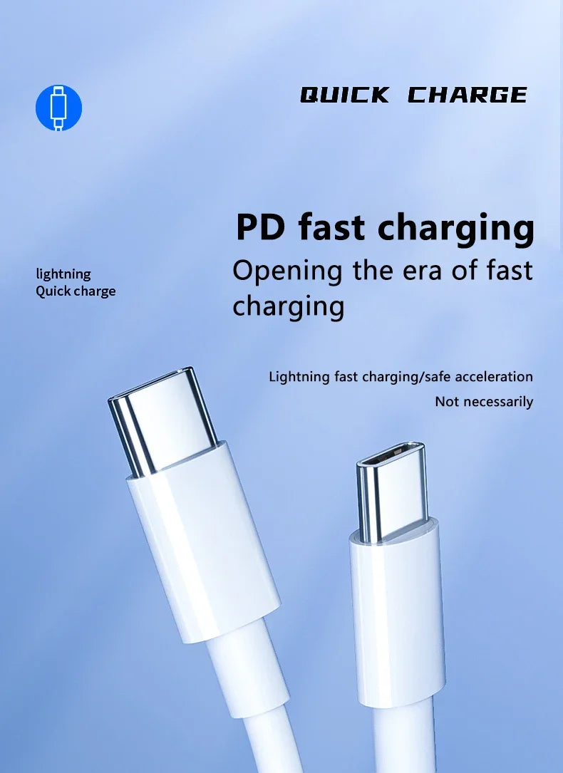 Cable de datos de carga súper rápida USB C a C, 3 uds., 100W, cable trenzado para IPhone 15, 15 Pro Max, Huawei, Samsung, Xiaomi, blanco, 1M, 2M