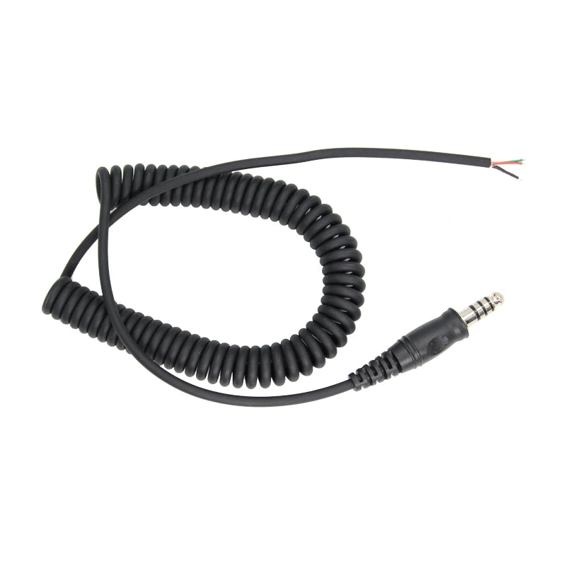Cable adaptador de resorte de repuesto DIY para auriculares de helicóptero U174/U adaptador de auriculares Cable de Audio de resorte accesorios para auriculares