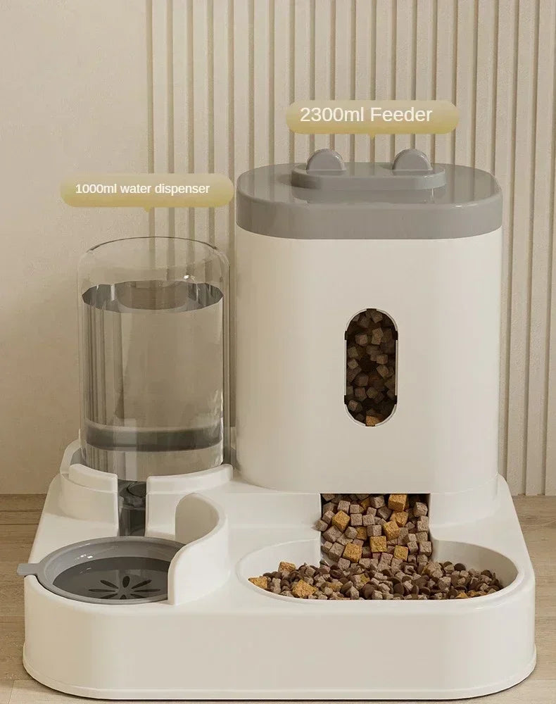 Comedero Automático para Perros y Gatos con Fuente de Agua, Plato Elevado de Gran Capacidad para Bebedero y Comedero de Mascotas