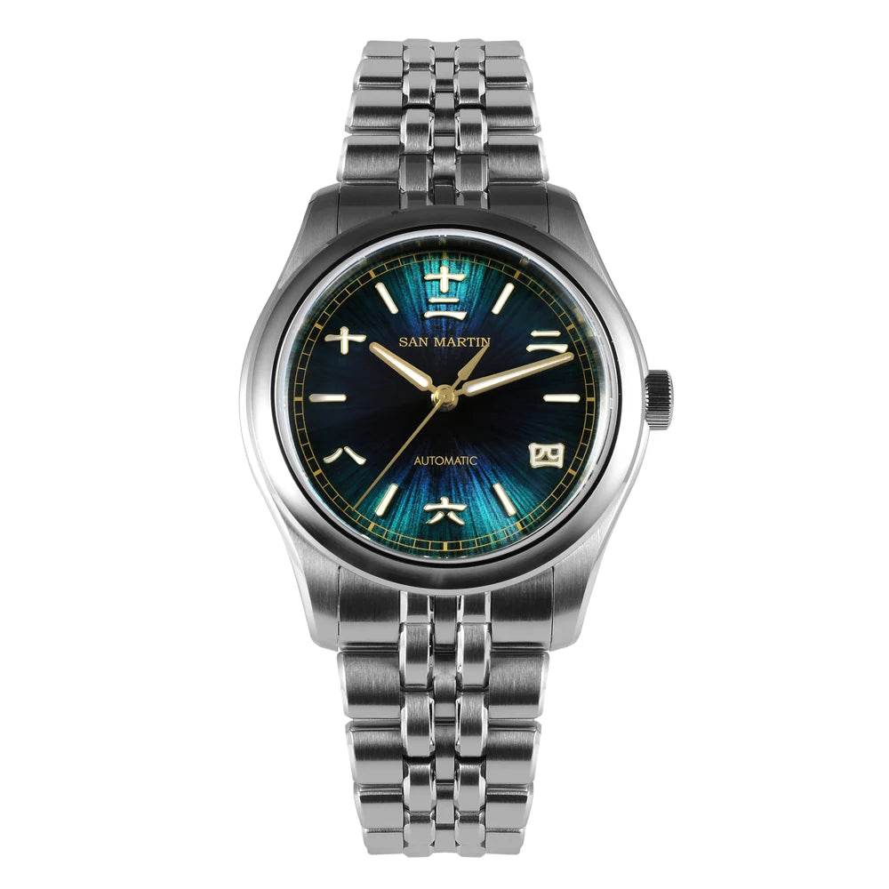 San Martin nuevo reloj Gada de 39mm estilo chino diseño Original Sunburst JianZhan Miyota 90S5 vestido de hombre mecánico automático SN0144
