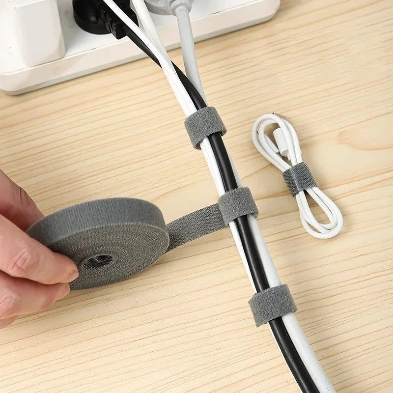 Organizador de cables de 1/5M, cinta enrolladora de cables, lazos de gestión de cables para auriculares y ratón, protector para iPhone, Xiaomi, Samsung