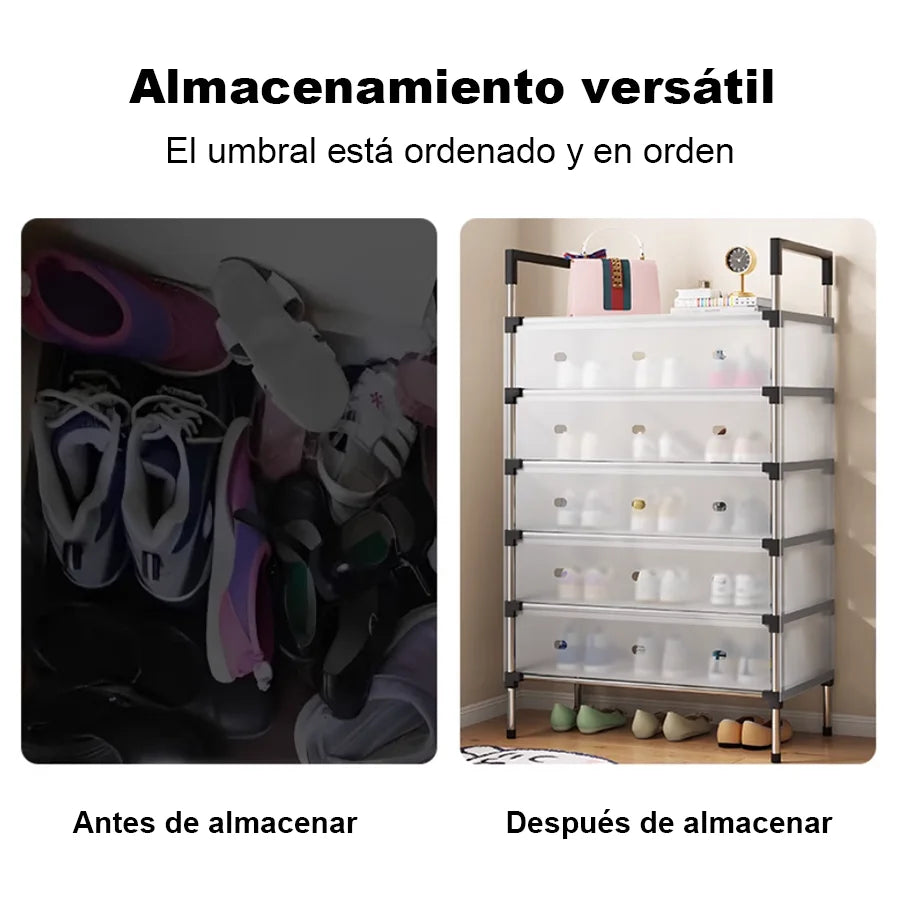 Zapatero antideslizante de 6 niveles, zapatero sencillo para el portal de la casa