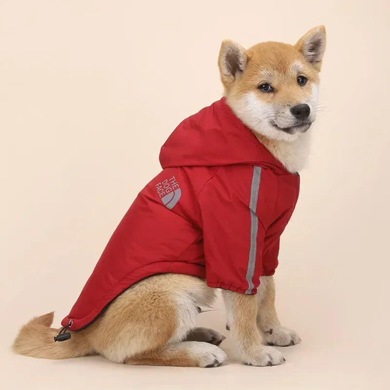 Ropa reflectante para mascotas, abrigo cálido impermeable para perros, chaqueta con capucha de algodón, cara de perro, ropa para perros pequeños, otoño e invierno