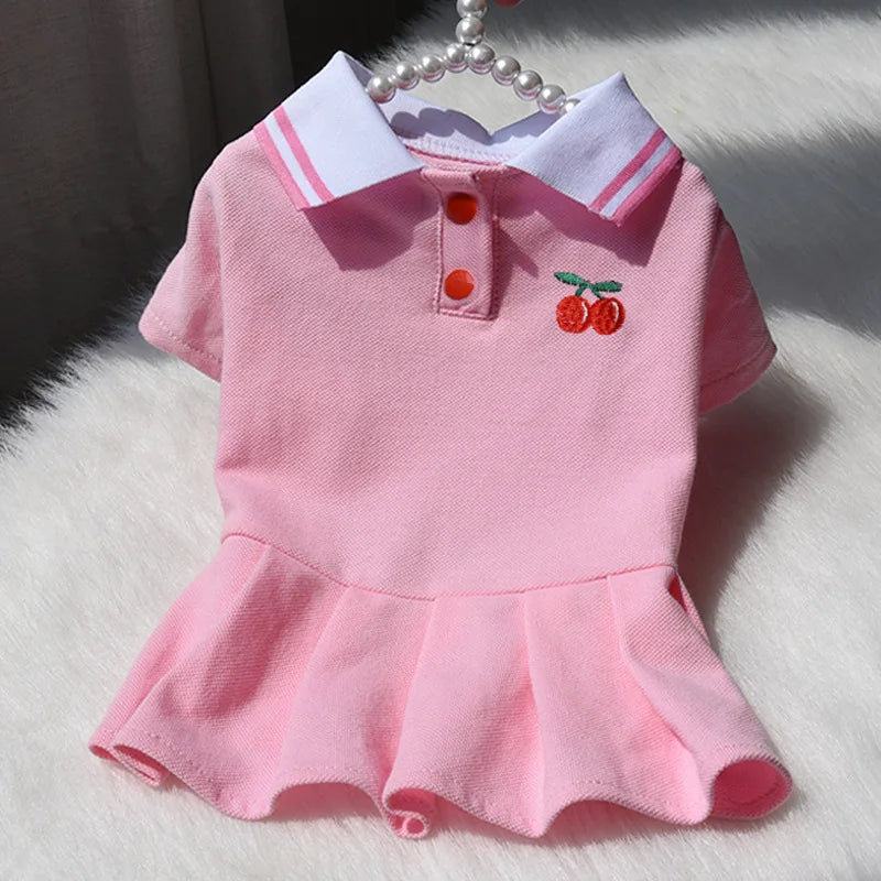Lindos vestidos polo para perros pequeños y niñas, falda para cachorros con dobladillo plisado, disfraz de verano, ropa para perros de primavera y verano, ropa para mascotas