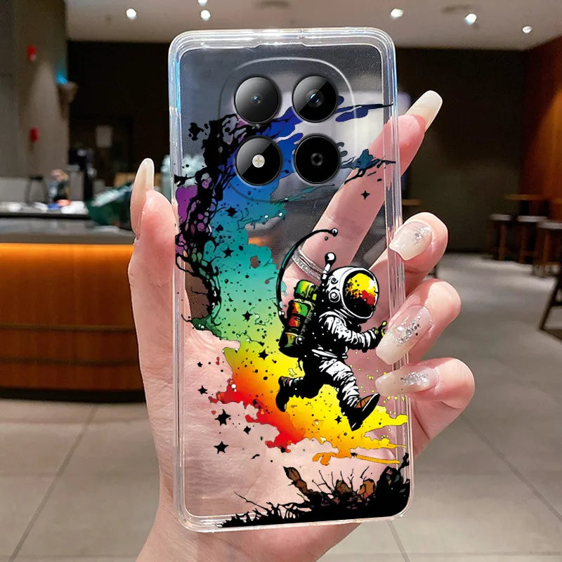 Funda para Teléfono Xiaomi Redmi Note 15 Pro 4G, Carcasa Protectora con Diseño de Lazo de Mariposa, Transparente, de Silicona TPU Suave
