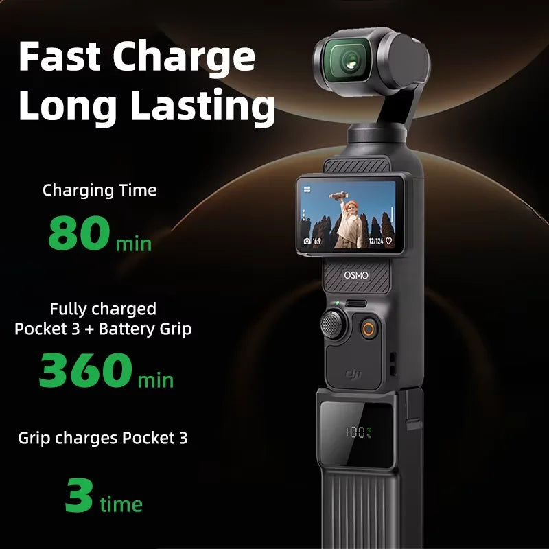 Cargador de Gimbal Portátil NOHON para DJI Osmo Pocket 4 Pro 3, Batería de 10000mAh/5000mAh, Banco de Energía Portátil de 22.5W