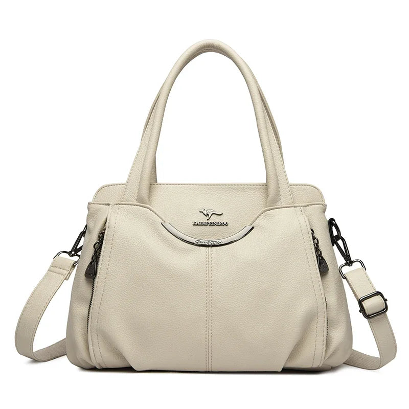 Bolsos de mano de lujo de marca genuina para mujer, bolsos de diseñador, bolsos de hombro de cuero suave, bolsos cruzados para mujer, bolso informal tipo tote.