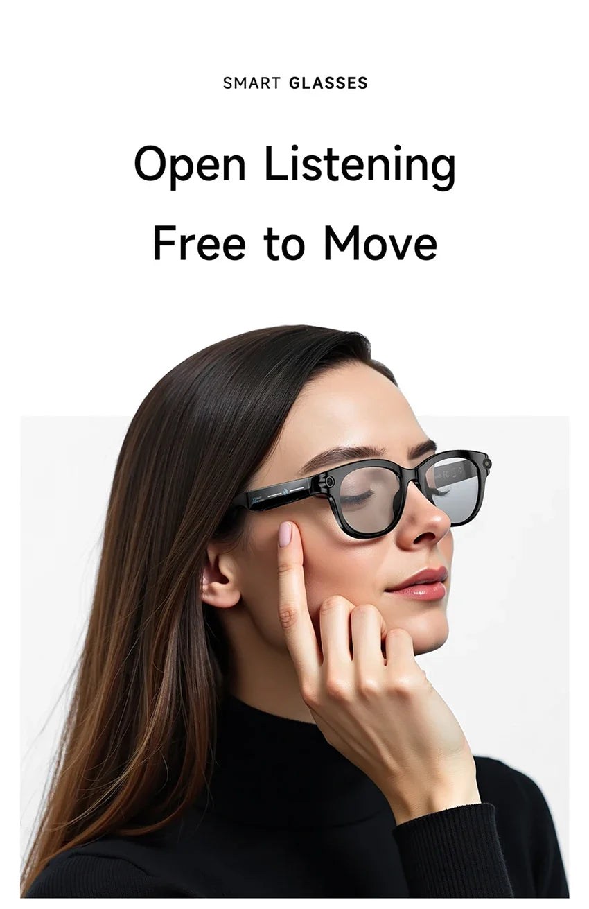 Gafas Inteligentes Xiaomi con IA, Cámara de Video de 800W, Traducción Multifuncional por IA, Minutas de Reuniones, Control de Música, Transmisión Wifi