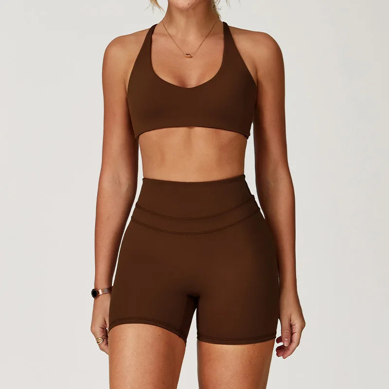 Ropa deportiva de 2 piezas para mujer, conjunto de Yoga, ropa de gimnasio, ropa deportiva, trajes de Yoga, conjunto de Fitness, chándales, Sujetador deportivo, mallas de cintura alta para gimnasio