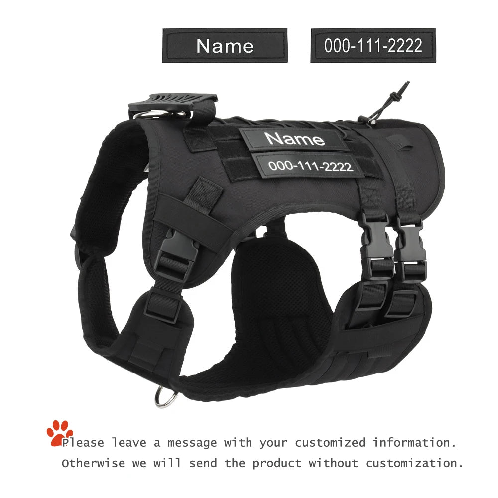 Arnés para perro con nombre personalizado, teléfono personalizado, arnés ajustable transpirable para mascotas, chaleco con correa para el pecho para perros medianos y grandes