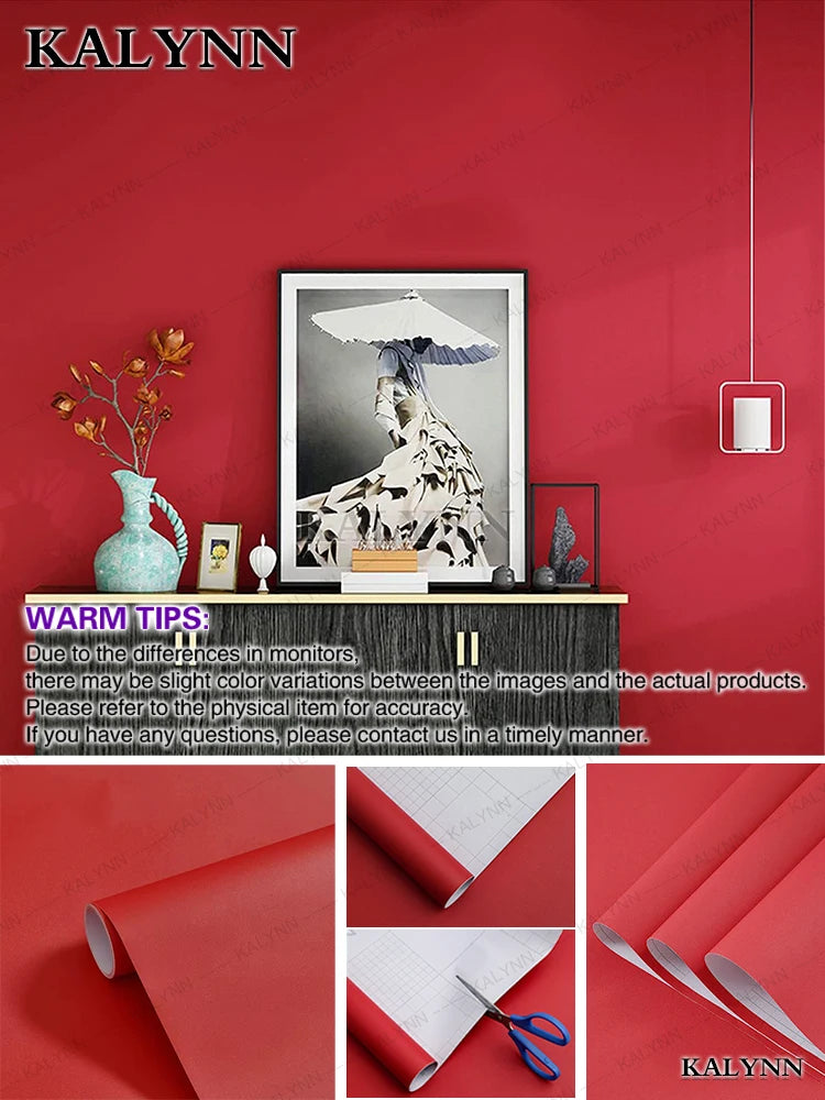 Papel tapiz impermeable de Color sólido, autoadhesivo para habitación, armario blanco y negro, pegatina de pared mate para muebles de cocina, ancho personalizable