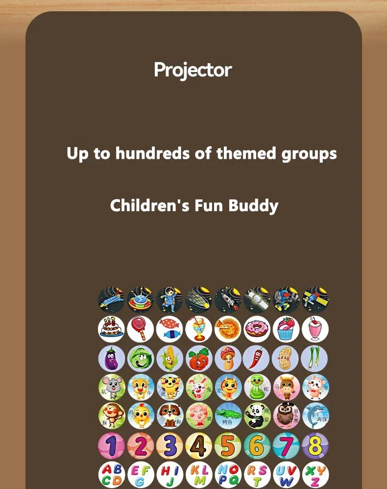 Linterna de proyección, juguete de desarrollo de rompecabezas de educación temprana, juguete luminoso de iluminación para niños, proyector de patrones de dibujos animados