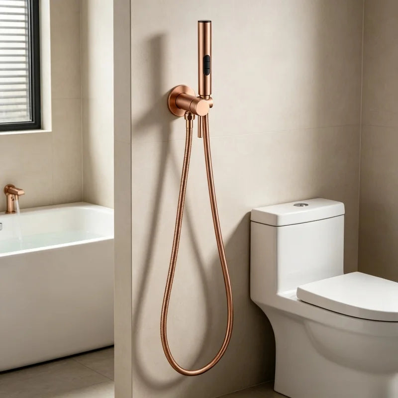 Grifo rociador portátil para bidé con mezclador de agua fría y caliente oculto, ducha higiénica de mano, set de bidé para inodoro