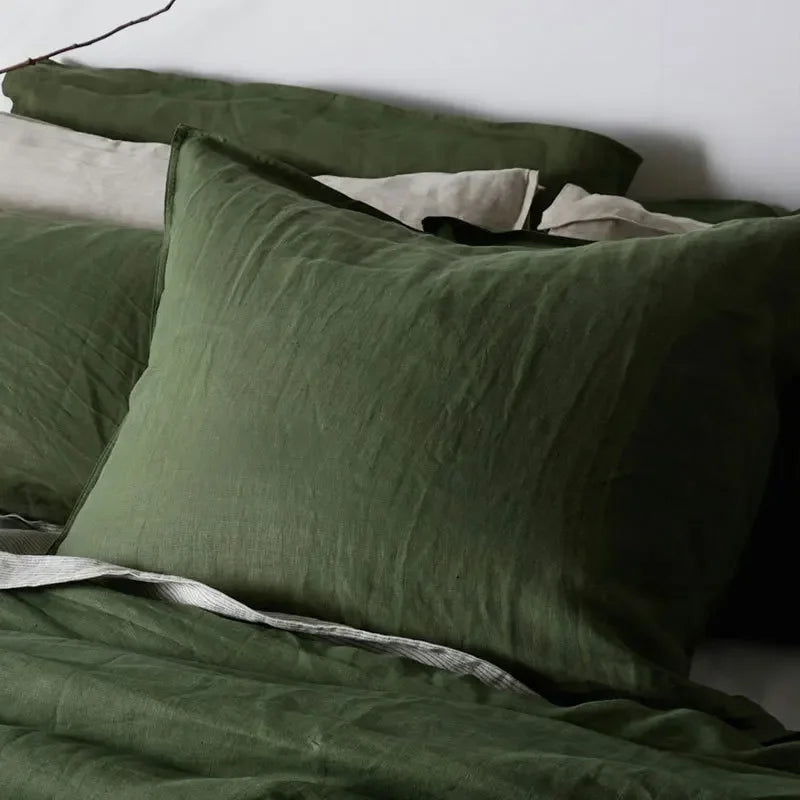 Funda de almohada de lino de 2 uds, fundas de almohada tipo sobre suaves y cómodas de lino Natural francés, decoración del hogar, funda de almohadas para dormitorio para todas las estaciones