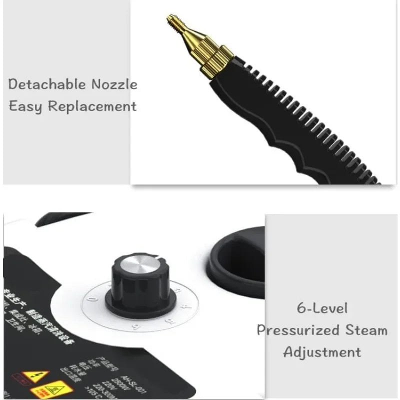 Limpiador de vapor de alta temperatura para el hogar, esterilización, aire acondicionado, capó de cocina, Limpiador de vapor para coche, enchufe US, EU, UK, AU, 2500W