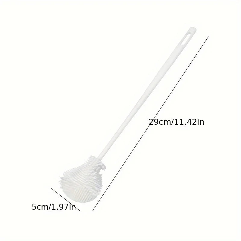 Cepillo de silicona de limpieza integral plegable de 360 grados con diseño de mango largo, reutilizable para botellas y tazas