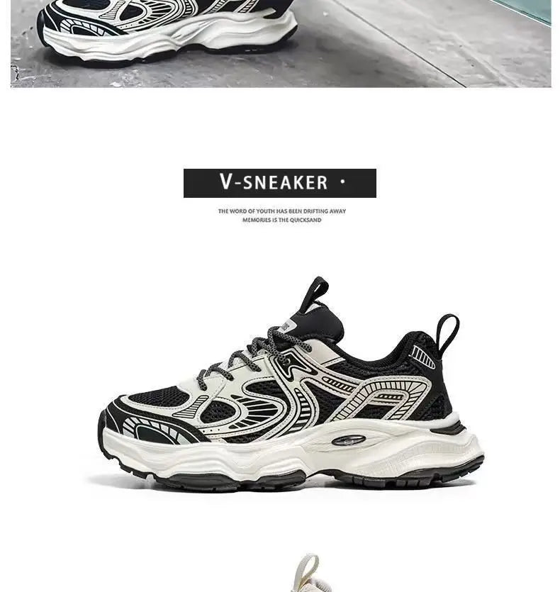 Zapatillas Deportivas Transpirables de Malla para Hombre Primavera 2025, Modernas, Combinables con Todo, Suela Gruesa, Casual...